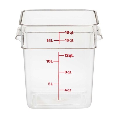CAMBRO 18QT SQUARE CLEAR FOOD CONTAINER W/COVER