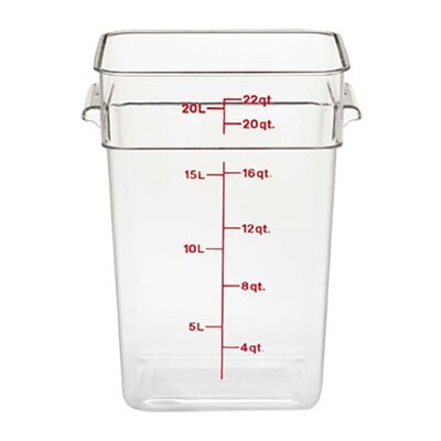 CAMBRO 22QT SQUARE CLEAR FOOD CONTAINER W/COVER