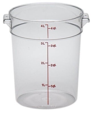 CAMBRO 4QT ROUND CLEAR FOOD CONTAINER W/COVER