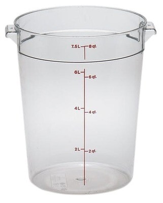 CAMBRO 8QT ROUND CLEAR FOOD CONTAINER W/COVER