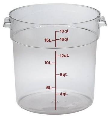 CAMBRO 18QT ROUND CLEAR FOOD CONTAINER W/COVER