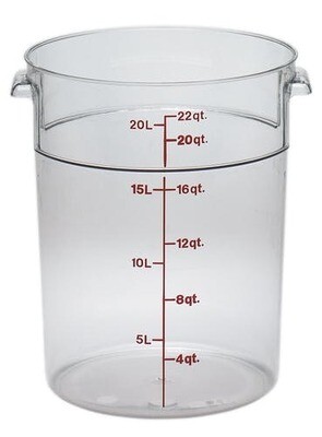 CAMBRO 22QT ROUND CLEAR FOOD CONTAINER W/COVER
