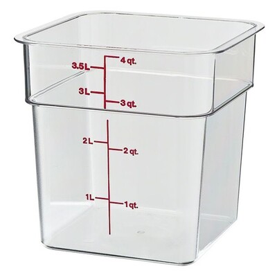 CAMBRO 4QT SQUARE CLEAR FOOD CONTAINER W/COVER