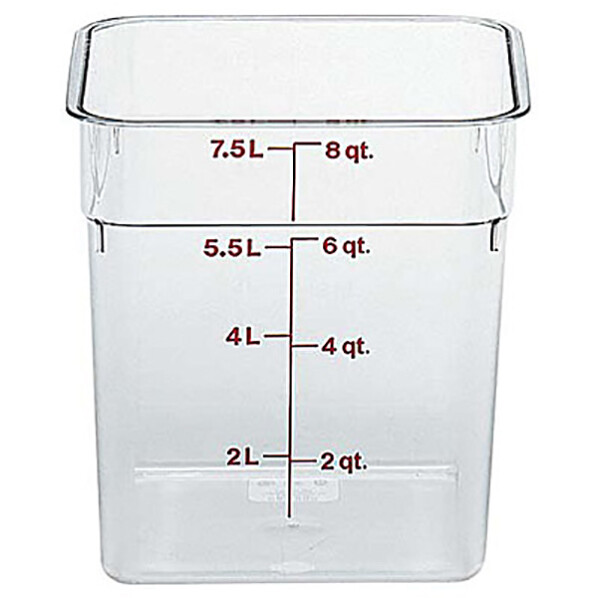 CAMBRO 8QT SQUARE CLEAR FOOD CONTAINER W/COVER