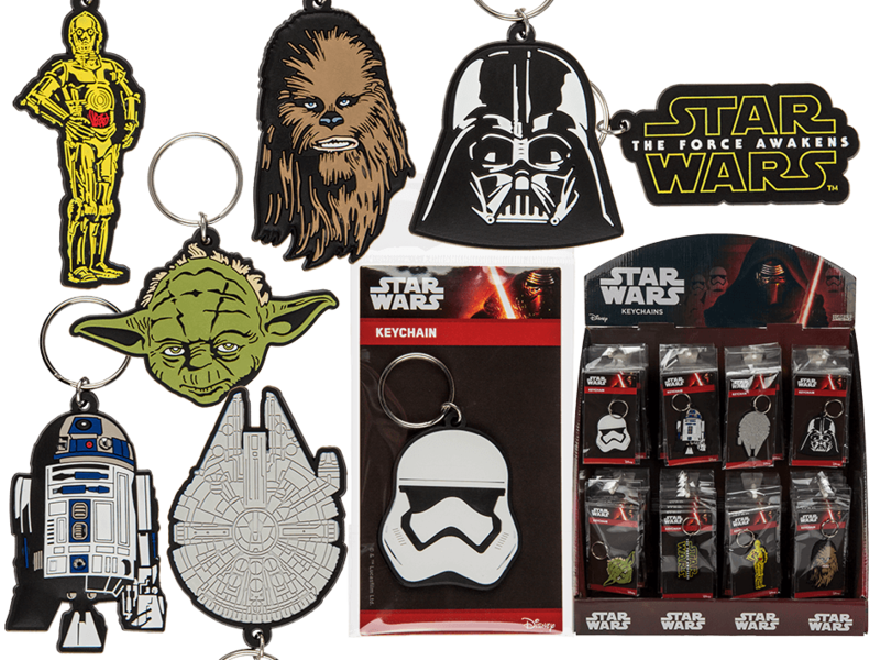 THE BLUE RUBBER KEY RING (STAR WARS) ASSTD