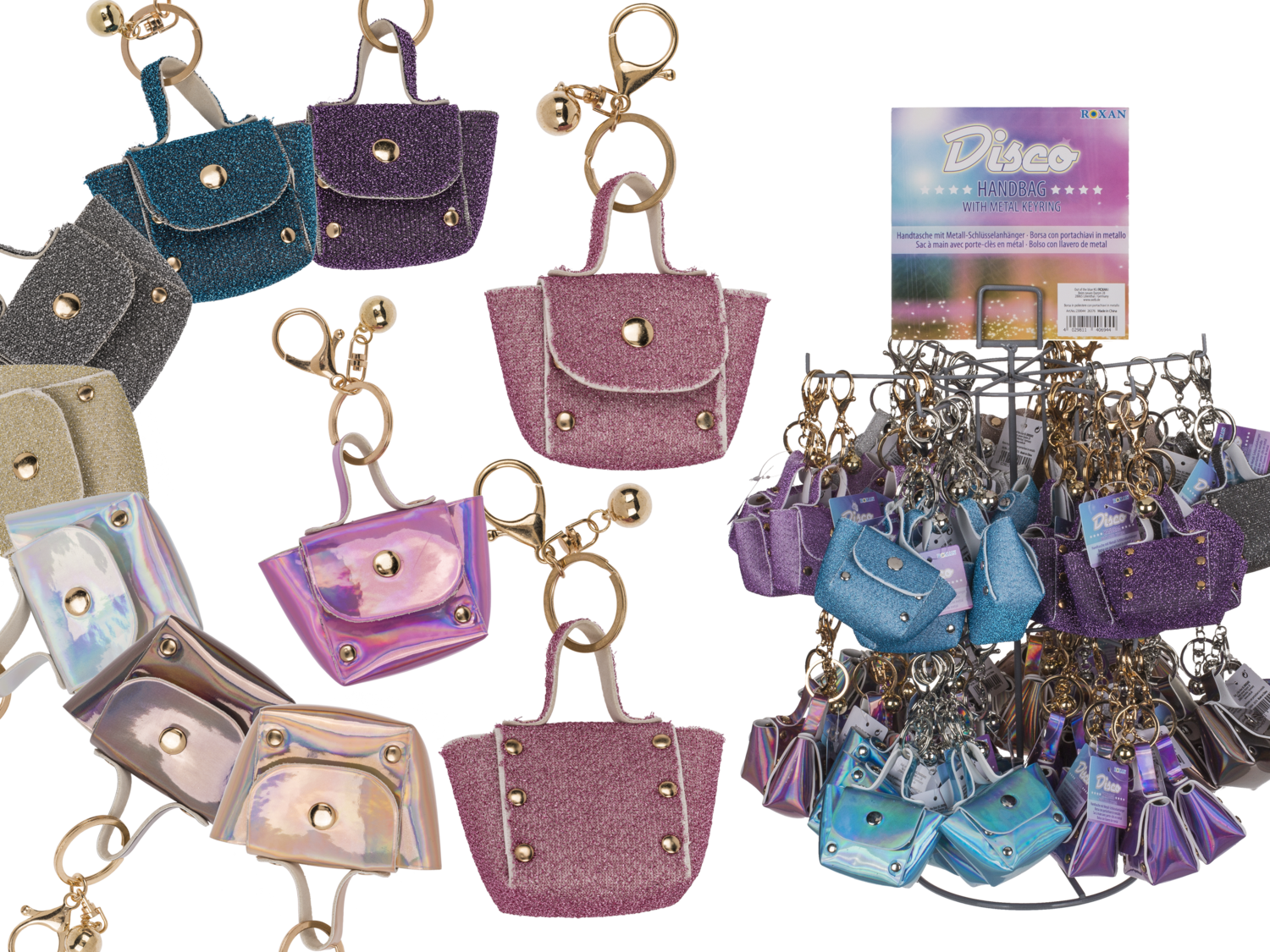 THE BLUE HAND BAG W/METAL KEY RING 230044