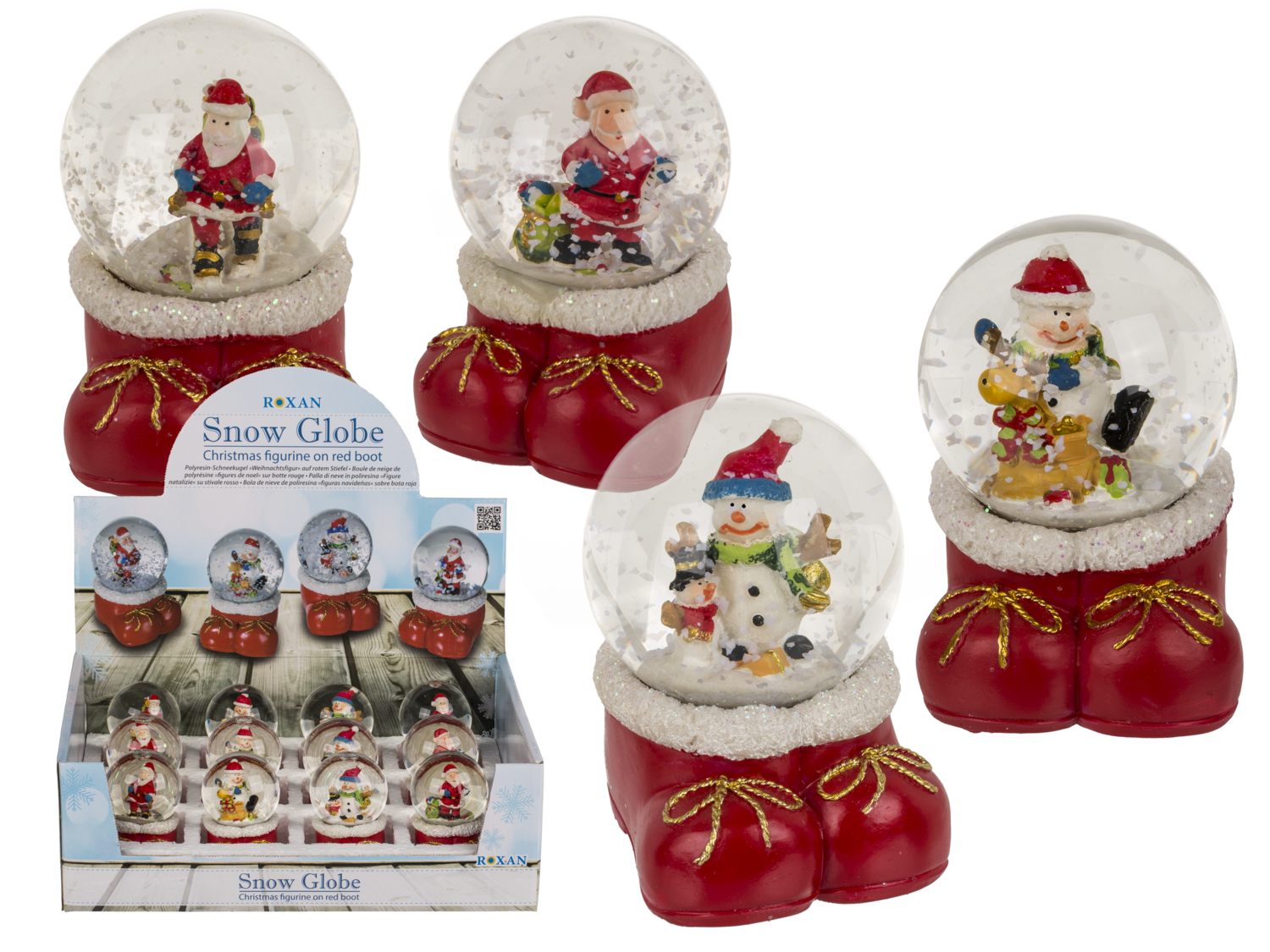 THE BLUE POLYRESIN SNOW GLOBE - CHRISTMAS