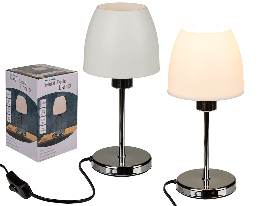 THE BLUE 26.5CM SILVER METAL TABLE LAMP II