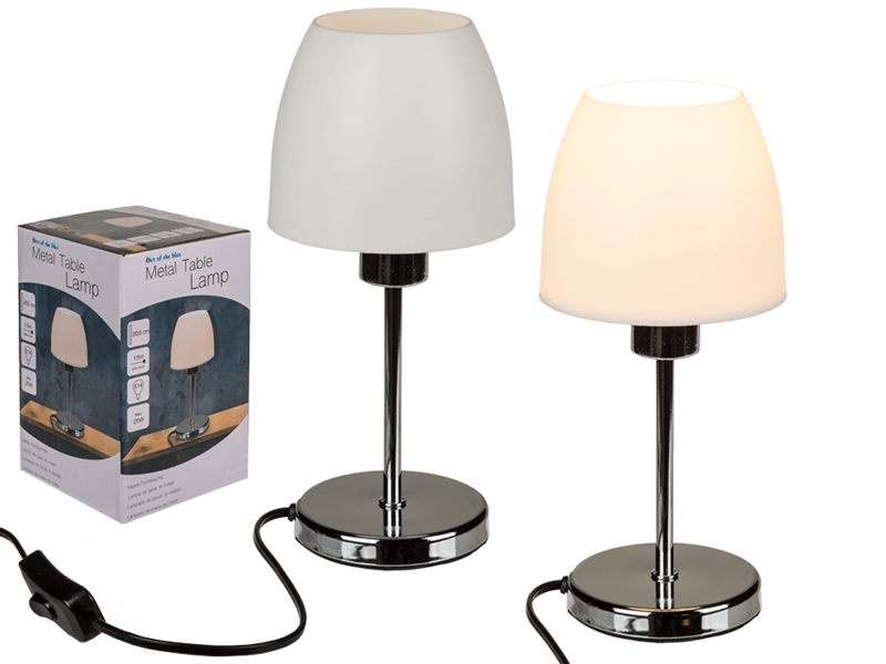 THE BLUE 26.5CM SILVER METAL TABLE LAMP II