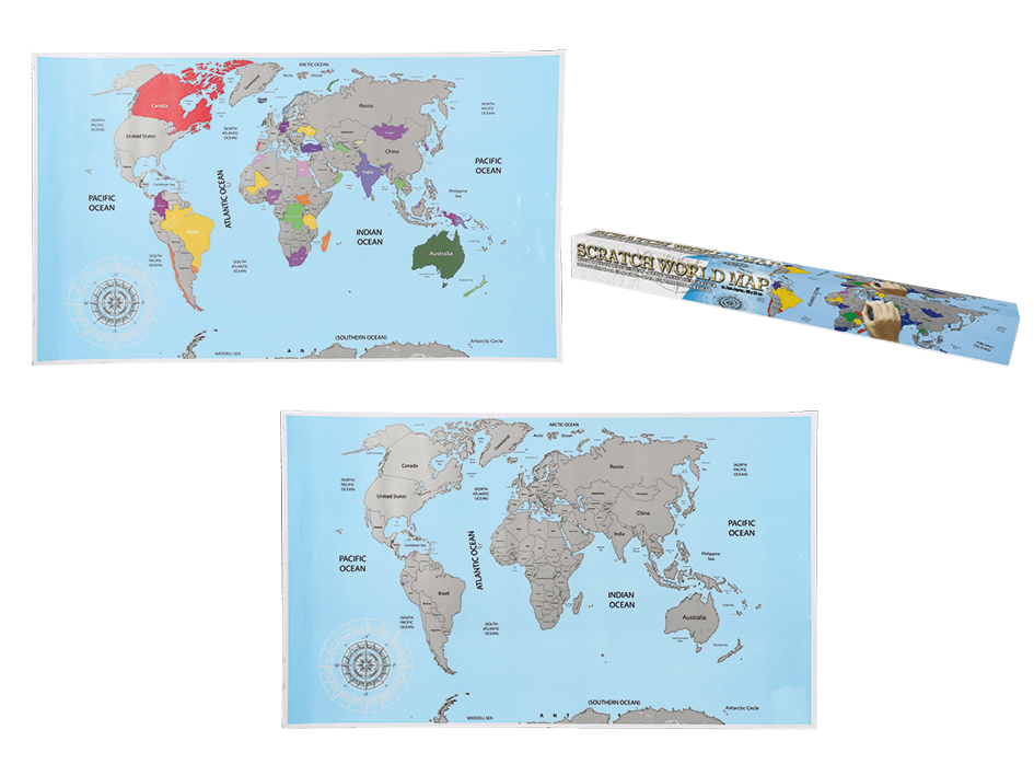 THE BLUE 88X52CM WORLD MAP SCRATCHING 29/2900