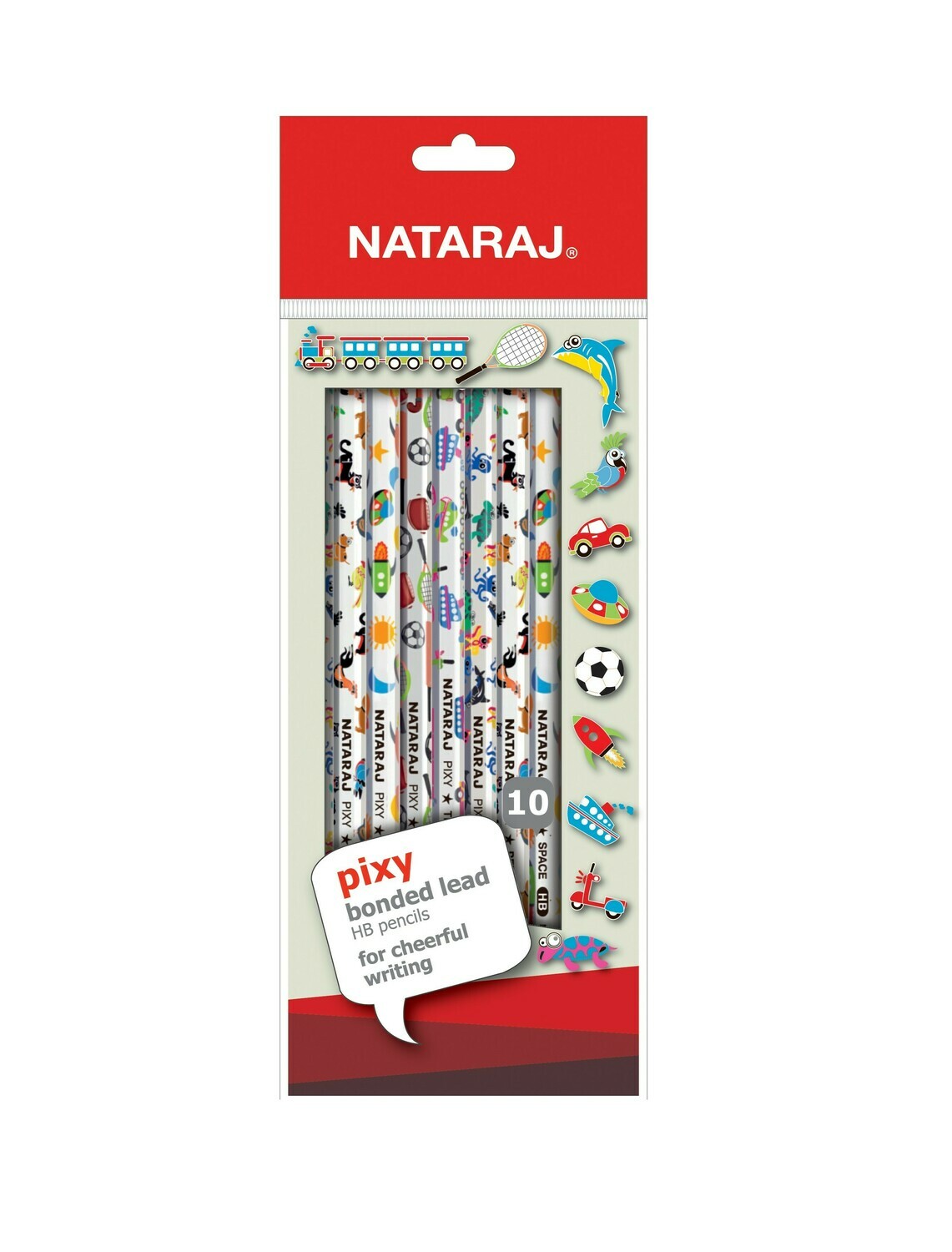 NATARAJ 10 PIXY BONDED LEAD HB PENCILS