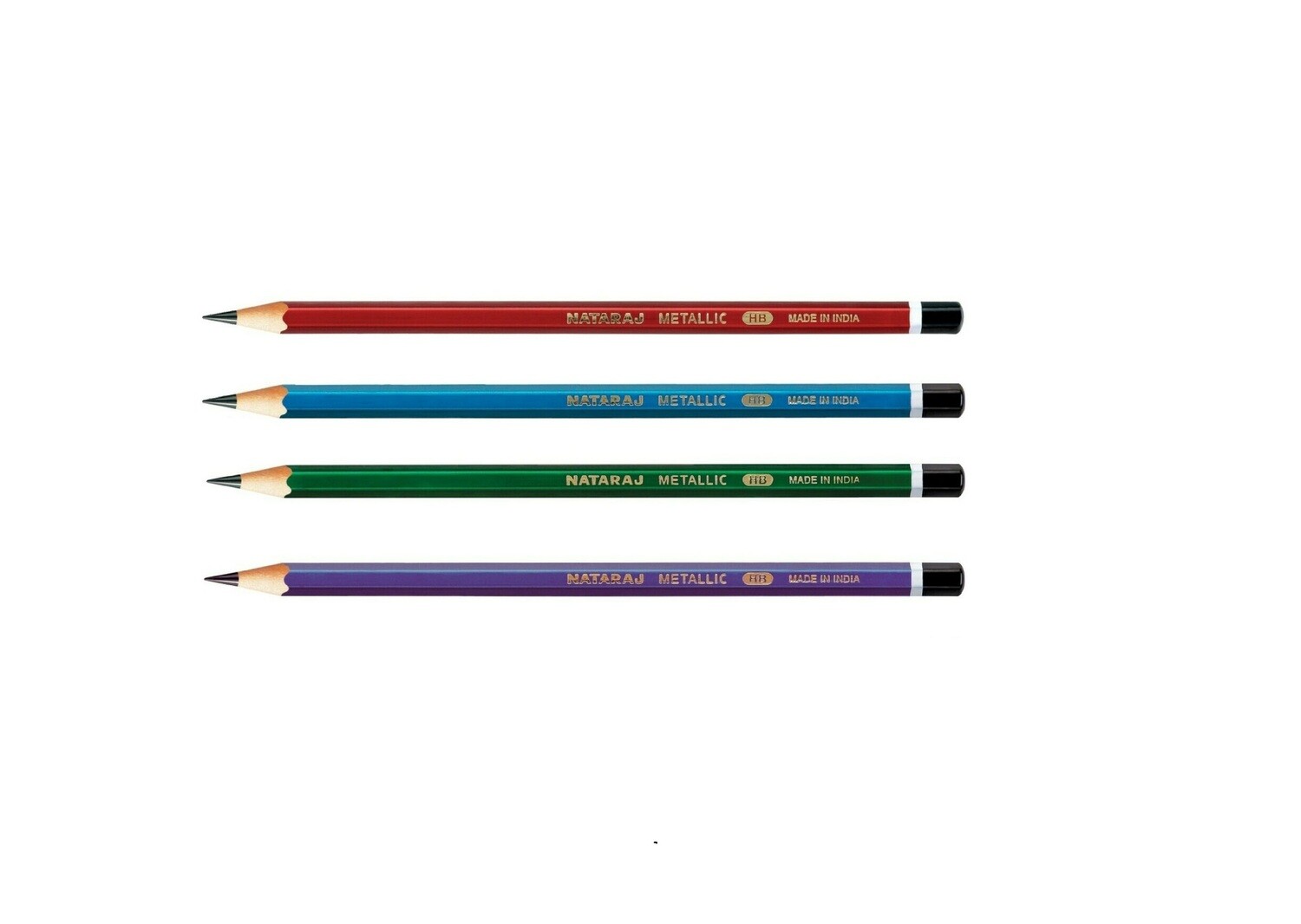 NATARAJ 12PCS METALLIC PENCIL W/SHARPENER+ERASER