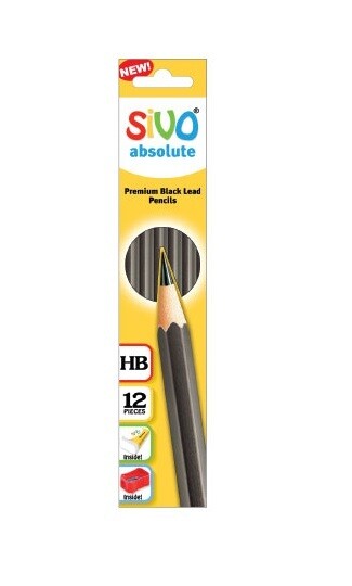 SIVO 12PCS (HB) ABSOLUTE PENCIL W/SHARPENER+ERASER