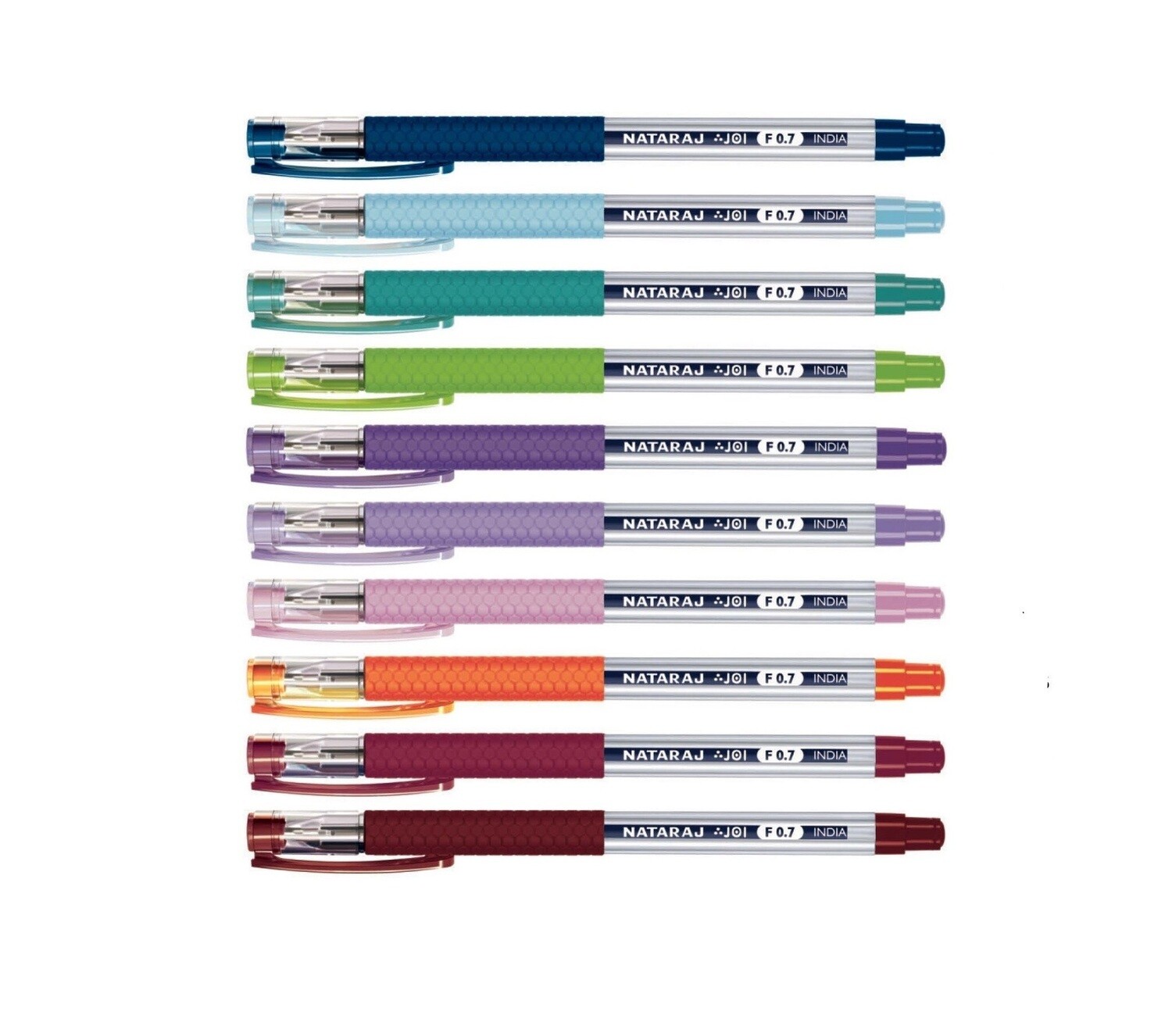NATARAJ 10PCS GRIPPO JOI ASSORTED COLORS BALL PEN 0.7MM