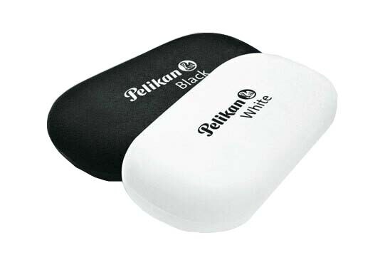 PELIKAN 2PCS BLACK &amp; WHITE ERASER