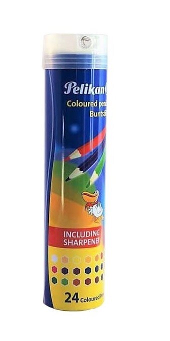 PELIKAN 24 COLOR PENCIL CYLINDER W/SHRPENER 407139