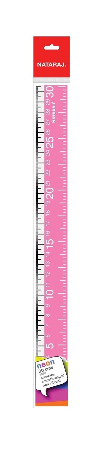 NATARAJ 30CM NEON/FLUORESCENT SCALE/RULER