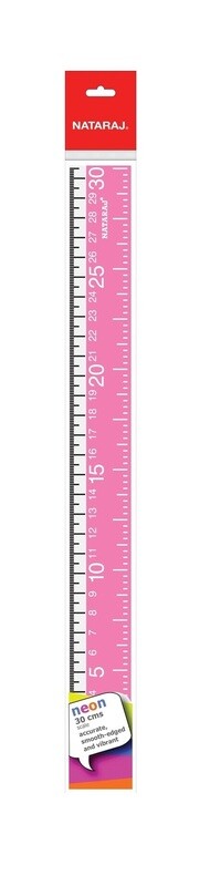 NATARAJ 30CM NEON/FLUORESCENT SCALE/RULER