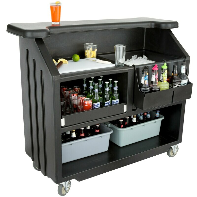 CAMBRO 54&quot; BLACK BAR CAMBAR540 W/BOTTLE SPEED RAIL