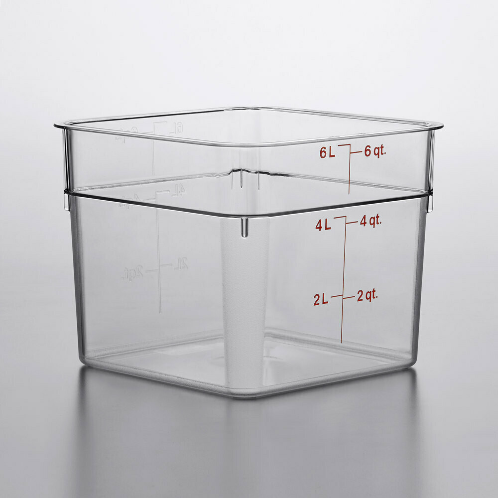 CAMBRO 6QT SQUARE CLEAR FOOD CONTAINER W/COVER