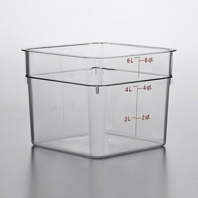 CAMBRO 6QT SQUARE CLEAR FOOD CONTAINER W/COVER