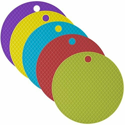 KC CW 20CM ROUND SILICONE TRIVETS ASST COL