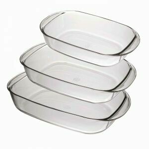 DURALEX 3PCS OVENCHEF RECT ROASTER PLATE 9056A