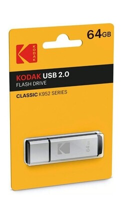 KODAK 64GB USB 2.0 FLASH DRIVE K952 (SILVER)