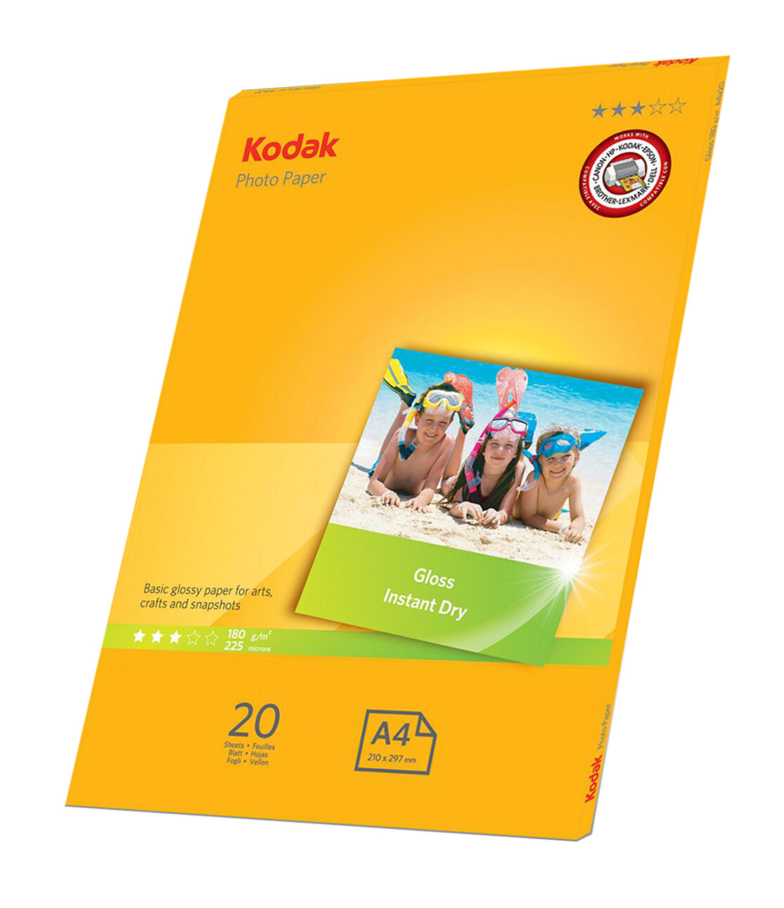 KODAK A4 GLOSS PHOTO PAPER 180GSM 20SHS 3*