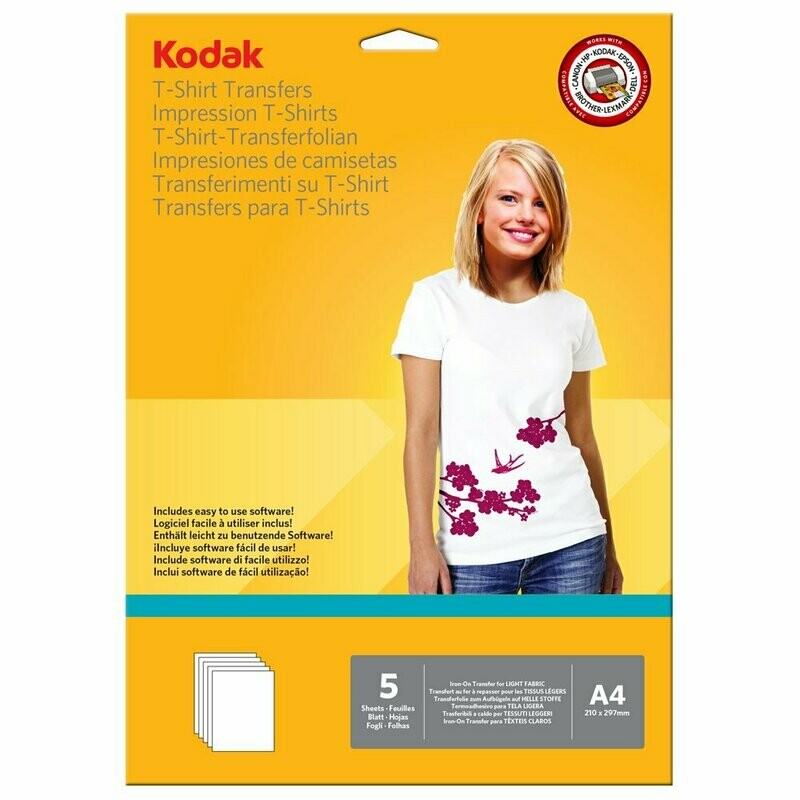 KODAK A4 T-SHIRT TRANSFER PAPER 5SHS LIGHT