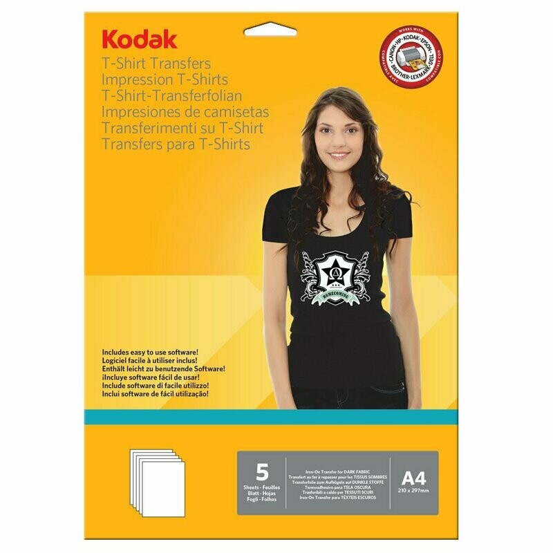 KODAK A4 T-SHIRT TRANSFER PAPER 5SHS DARK
