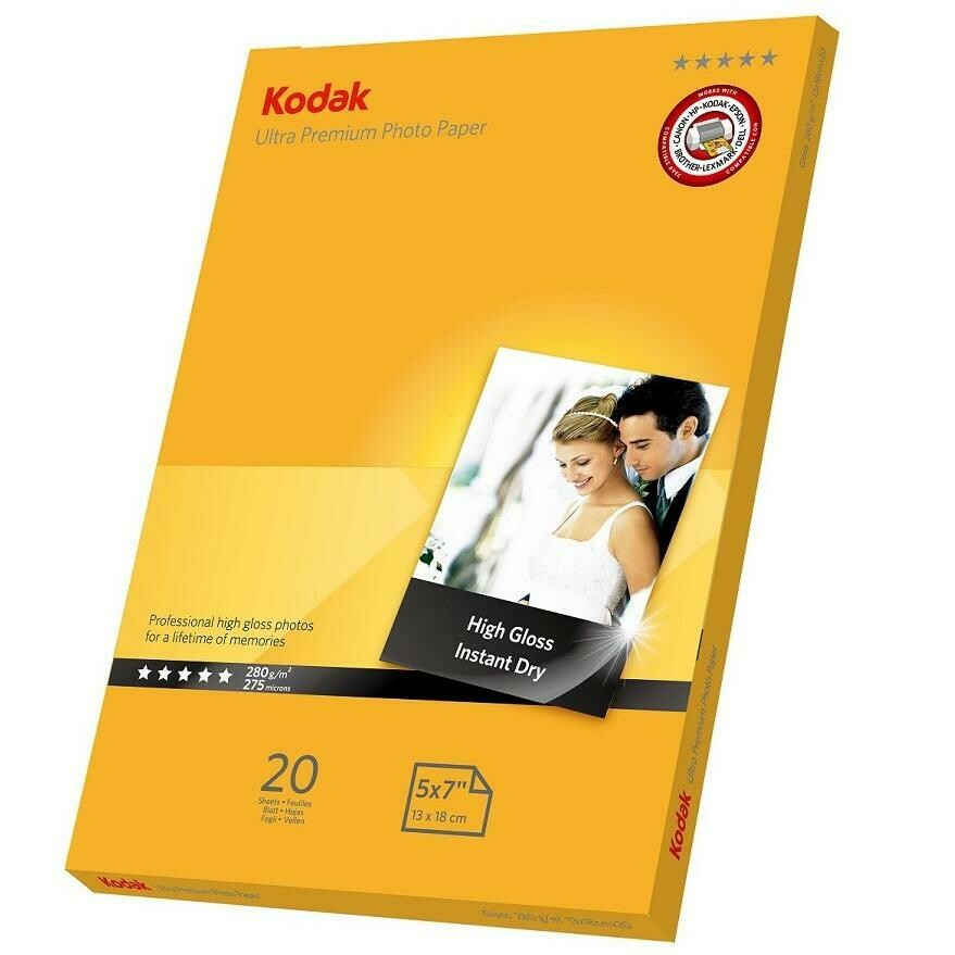 KODAK 5R GLOSSY PAPER 13X18CM 280GRM 20SHS RGP270