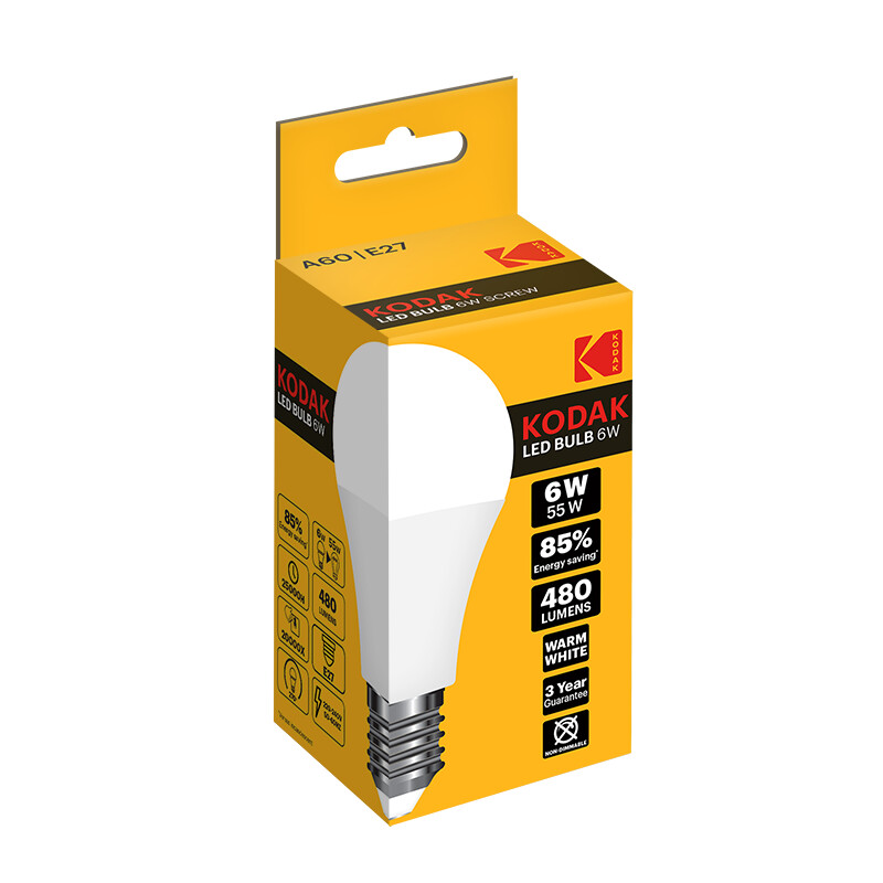 KODAK 6W LED BULB WARM GLOW E27 SCREW 30415539