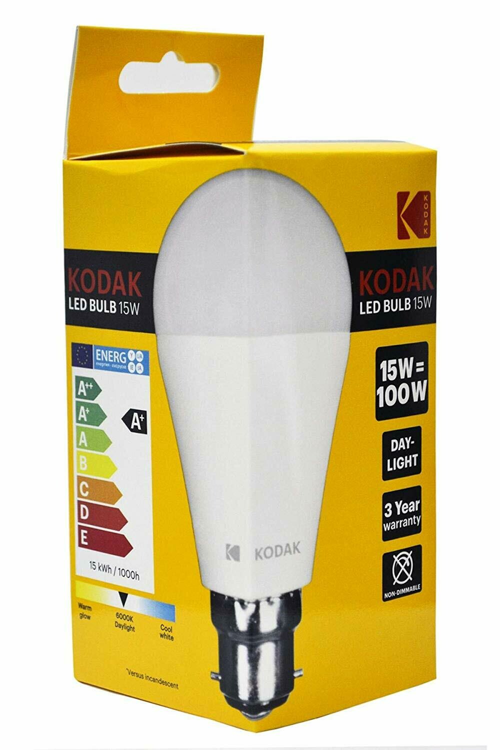 KODAK 15W LED BULB DAY-LIGHT B22 BAYONET 30416642