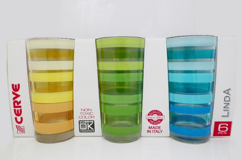 CERVE LINDA 6PCS 250CC LONG DRINK TUMBLERS M54540