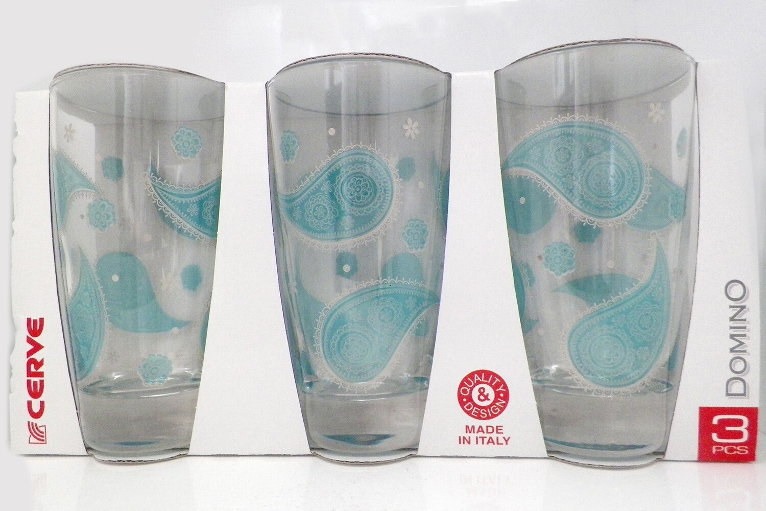 CERVE DOMINO 3PCS 400CC LONG DRINK TUMBLERS M58490