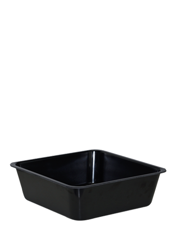 DENOX 25X25X8CM MELAMINE TRAY BLACK 22170