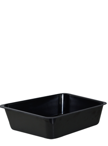 DENOX 35X25X8CM MELAMINE TRAY BLACK 22190