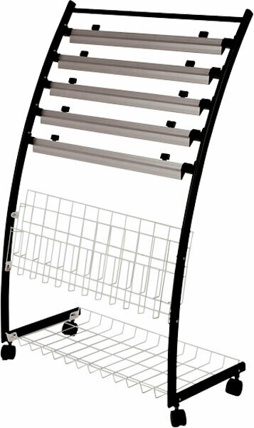 WRITEBEST MAGAZINE RACK C/W 5 NEWSPAPER CLAMP NM50