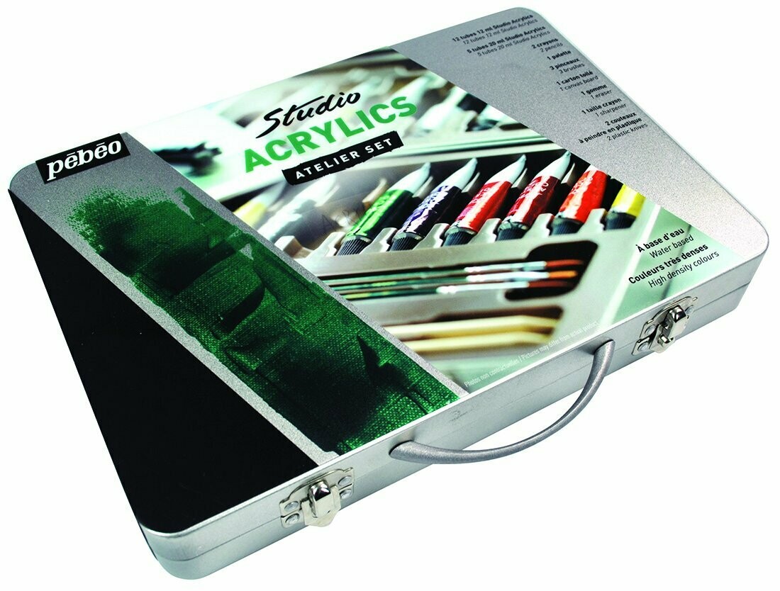 PEBEO STUDIO ACRYLIC ATELIER METAL CASE SET 834610