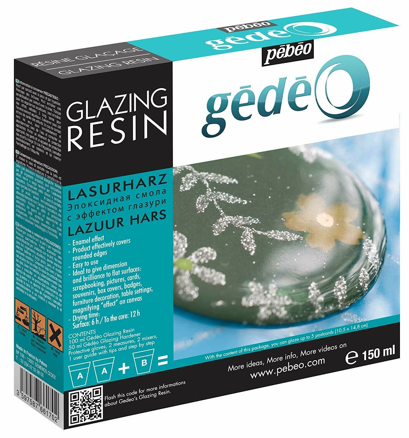 PEBEO GEDEO 150ML GLAZING RESIN ASSTD COLOR KIT
