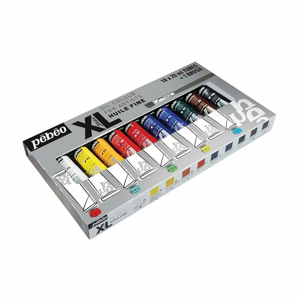 PEBEO XL OIL COLOR 10X20ML+1 BRUSH SET 920111