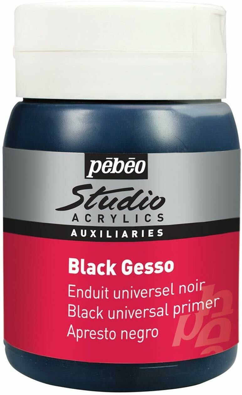 PEBEO 500ML STUDIO ACRY BLACK GESSO 524135-524136