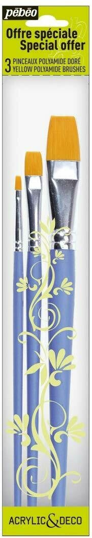 PEBEO 3PCS POLY FLAT BRUSH SET 951120