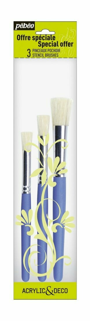 PEBEO 3PCS STENCIL BRUSH 951190