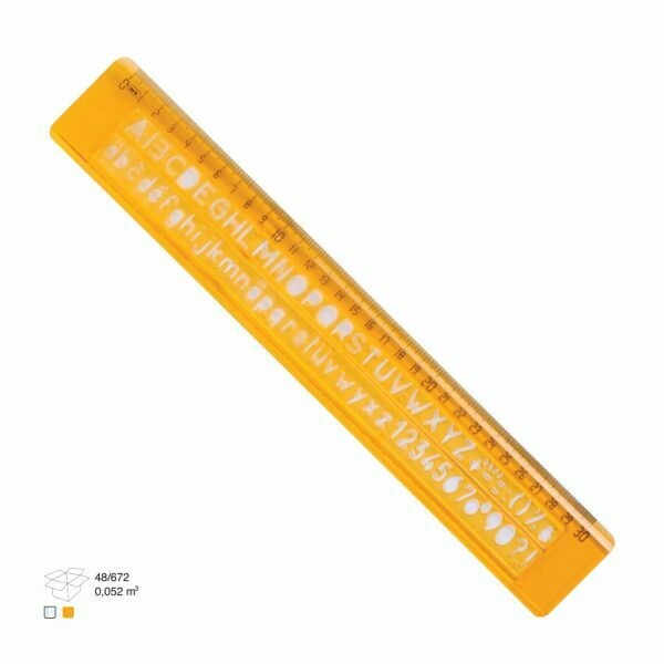 ARK 30CM RULER+STENCILS (30CM-8MM) 033