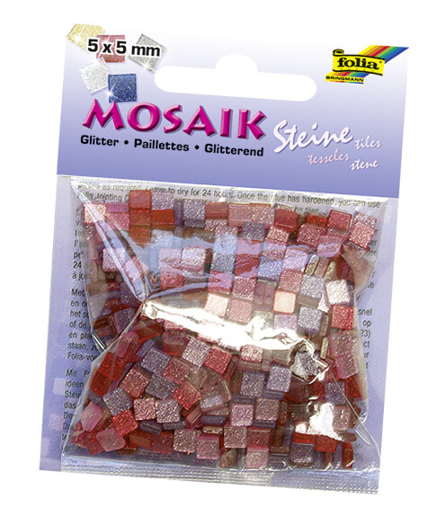 FOLIA MOSAIK 5X5MM TILES GLITTER ASSTD COLOR