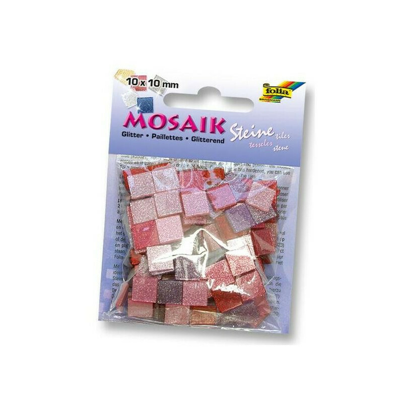 FOLIA MOSAIK 10X10MM TILES GLITTER ASSTD COLOR