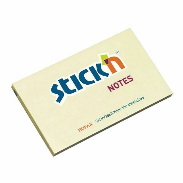 STICK&#39;N 3X5&quot; 100SHS YELLOW NOTES PA 76X127MM 21009