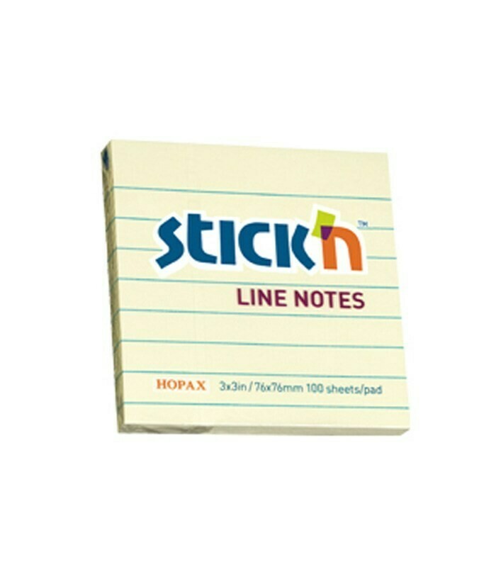 STICK&#39;N 3X3&quot; 100SHS YELLOW LINED NOTES PAD 21054